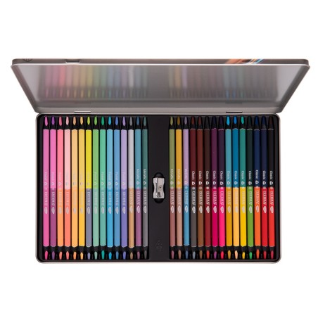 Creion color 30c bicolore, cutie metalica, DACO